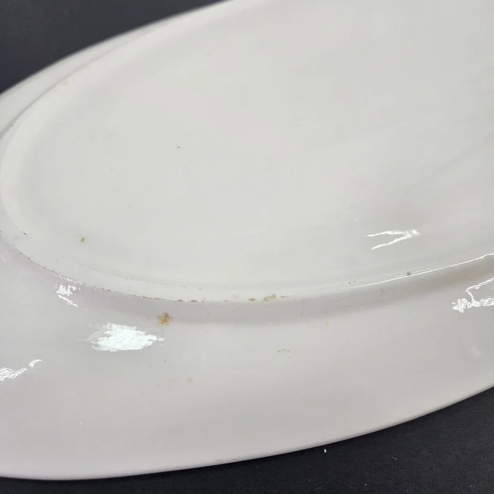 Vintage Lg White Ceramic Fish Platter Oval Serving Tray Decor Made in Italy 17in